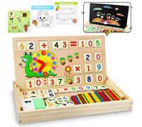 lenbest Wooden Maths Box - Maths Games - Montessori Toys - numberblocks | Counting Sticks | Teaching Clock | Learning Board - Educational Easter Toy for 5+ Year Old Kids