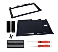 Lenboes Full Housing Front Back Faceplate Rear Cover Top Bottom Shell Case with Back Kickstand Host Shell Support Bracket Anti-dust Mesh Replacement for Nintendo Switch 2019 2020 HAC-001(Style A)