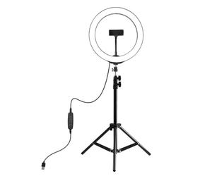 LENCARTA 12" Laptop Selfie Ring Light with Stand Tripod, Mini Desktop LED Lamp with Dimmable 3 Modes 10 Brightness Level for Makeup YouTube Video TikTok Photography Remote Work Video Conference