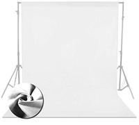 LENCARTA® 6.5 x 9.8FT / 2 x 3M Photo Studio 100% Pure Cotton Muslin Collapsible Backdrop Background for Photography & Video - PURE WHITE
