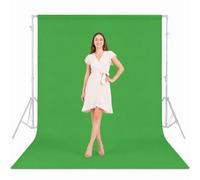 LENCARTA®6.5x9.8ft/2mx3m Green Photo Backdrop,Portable Photography Backdrop | 100% Pure Cotton Muslin Collapsible Backdrop Green Screen Background Professional Back Drop for Photography & Video-WHITE