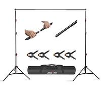 LENCARTA Background Stand Support System 2.65 x 3M / 8.7ft x 10ft Kit with Carrying Case Fully Adjustable with 4 Clamps for Muslin Backdrops, Photo Paper Rolls and Canvas