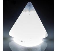 Lencarta Salt Lamp White Pyramid Himalayan Rock Salt Healing Crystals 100% Authentic Hand Crafted | LED Home Decor Dimmable Brightness | for Home Bedtime Nightlamp Base | USB Powered 500G