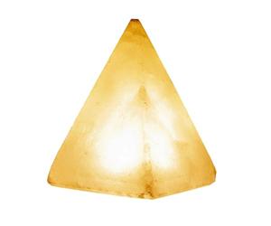LENCARTA Salt Lamp White Pyramid Himalayan Rock Salt Healing Crystals 100% Authentic Hand Crafted | LED Home Decor Dimmable Brightness | for Home Bedtime Nightlamp Base | USB Powered 1-2KG