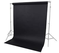 LENCARTA Seamless Background Paper Backdrop Roll 1.35m x 10m 4.4ft x 32.8ft | Pure Black Photo Studio Paper Roll for Portrait, Product, Pet, Drawing, Art on Thick Card Frame - PURE BLACK