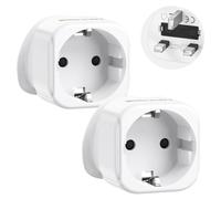 LENCENT 2 Pack EU to UK Plug Adapter