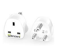 LENCENT 2 Pack South Africa Plug Adapter, Grounded UK to South Africa Plug Adapter, Type M Travel Adaptor for African, Namibia, Swaziland, Lesotho, Bhutan, Botswana, Mozambique
