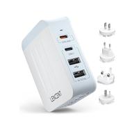 LENCENT 45W Multiple USB Wall Charger, International Cell Phone Charger with 2 PD Type-C+2 USB, Fast Charger Block for All iPad iPhone 15/14/13 Pro Max Pixel Note Galaxy, UK/USA/EU/AUS