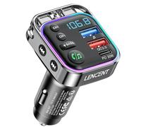 LENCENT Bluetooth 5.3 FM transmitter,PD 30W & QC3.0 Fast Charger Bluetooth car adapter,Hi-Fi music/clear calling car FM bluetooth adapter