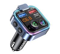 LENCENT Bluetooth 5.3 FM Transmitter, Type-C PD 30W+QC3.0, Fast USB Charger