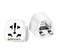 LENCENT World to UK Travel Adapter, 2 Pack Universal Adapter to Type G UK Plug Adaptor With 13A Fuse, Universal Input Socket Accepts USA, Europe, China, Australia, Swiss Plugs