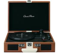 LENCO Classic Phono TT-120 Portable Belt Drive Bluetooth Turntable - Brown & White, Brown,White