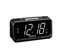 Lenco Clock Radio with Manual Volume Control and LED Night Light, Dual Alarm