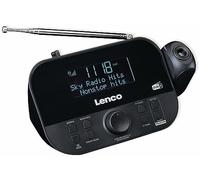 Lenco CR-615 DAB+ Projection Alarm Clock - Digital Clock Radio with DAB+ and PLL FM - 30 Station Memory - Two Alarm Times - 180 Degree Projector - 3.5 mm Connection - Black