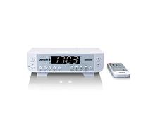 Lenco KCR-100 - Kitchen Radio - Built-in Radio with Bluetooth - FM PLL Receiver - 5-Station Memory - LED Lighting - 2 x 1 Watt RMS - Clock with Timer Function - Remote Control - White
