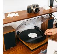 Lenco Record Player LS-100 | Turntable with Bluetooth 5.0 and 2 x 10W RMS Speakers | Wood