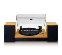 Lenco LS 300 Turntable Hi Fi Speakers in Wood with Bluetooth Connectiv