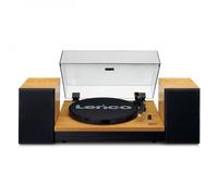 Lenco LS-300 Belt Drive Bluetooth Turntable and HiFi Speakers Pair Wood