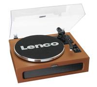 Lenco LS-430 Turntable, Bluetooth Turntable, Integrated Speaker 40 Watt RMS, Belt Drive, Pitch Control, Preamp, RCA Out and AUX In, Brown, LS-430BN