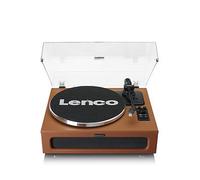 Lenco LS-430 Turntable, Bluetooth Turntable, Integrated Speaker 40 Watt RMS, Belt Drive, Pitch Control, Preamp, RCA Out and AUX In, Brown, LS-430BN
