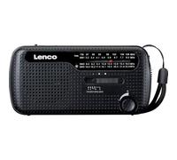 Lenco MCR-113BK Emergency Radio with Crank, Solar, Power Bank, FM/KG Radio, SOS Alarm, LED Flashlight, USB-C, 1200mAh, 15h Runtime, Compact & Portable, Ideal for Outdoor & Crisis Cases