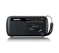 Lenco MCR-113BK Emergency Radio with Crank, Solar, Power Bank, FM/KG Radio, SOS Alarm, LED Flashlight, USB-C, 1200mAh, 15h Runtime, Compact & Portable, Ideal for Outdoor & Crisis Cases