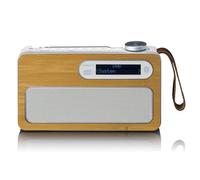 Lenco PDR-040EF Portable Dab+ Radio with Bluetooth, FM, Headphone Jack, Alarm Clock, 20 Preset Stations, 16H Autonomy, Bamboo Design, Durable, with Clock, for Home and Travel