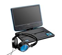 Lenco Portable DVD Player with 9-inch Rotating Screen, Headphones, and Battery
