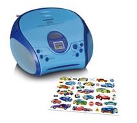 Lenco SCD-24BU Blue Portable Boombox, 2 Stereo Speakers, Battery Powered, Auxiliary Connectivity, CD & MP3 Audio Format, 4W, Includes 2 Speakers, for Personal Use