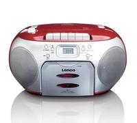 Lenco SCD-420 Portable Stereo with FM Radio, CD and Cassette Player - Red