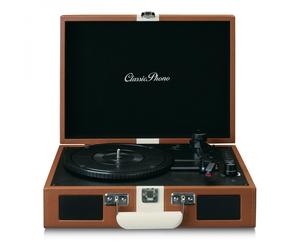 Lenco TT-120 Suitcase Turntable with BT and Built-In Speakers Brown