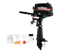 LENDISIY Outboard Motor Petrol, 6HP 2-Stroke Fishing Boat Engine, Water Cooling, CDI Ignition System, Manual Start Short Shaft, Gasoline Outboard Engine Motor