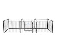 Lendo Online - Dog run - Dog kennel - Puppy with 8 panels of 80x60cm - Steel - Ø 210 cm and 640 cm circumference - Anthracite