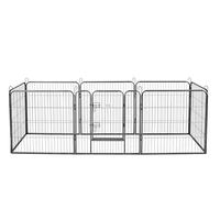 Lendo Online - Dog run - Dog kennel - Puppy with 8 panels of 80x80cm - Steel - Ø 210 cm and 640 cm circumference - Anthracite