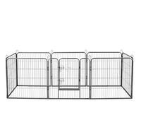 Lendo Online - Dog run - Dog kennel - Puppy with 8 panels of 80x95cm - Steel - Ø 210 cm and 640 cm circumference - Anthracite