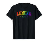 Lenexa Kansas Vintage Lgbtqai Rainbow Value Graphic T-Shirt, Men, Black, M