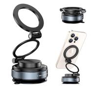 LENEZEN 2025 Upgraded Metal 360° Adjustable Vacuum Suction Cup Phone Mount [109LB Suction], Magnetic Phone Holder for Car, Foldable Portable iPhone Holder Magsafe Car Mount
