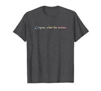 L'enfer C'est les autres - Hell is Other People T-Shirt, Men, Dark Heather Grey, Medium