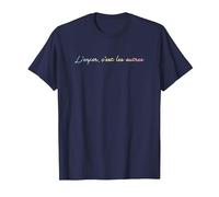 L'enfer C'est les autres - Hell is Other People T-Shirt, Men, Navy Blue, Medium