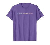 L'enfer C'est les autres - Hell is Other People T-Shirt, Men, Purple Heather, X-Large