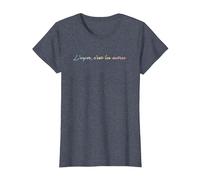 L'enfer C'est les autres - Hell is Other People T-Shirt, Women, Heather Blue, 3X-Large