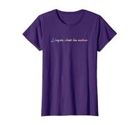 L'enfer C'est les autres - Hell is Other People T-Shirt, Women, Purple, X-Large