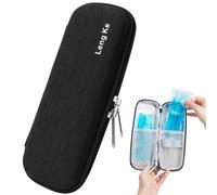 Leng Ke Upgraded Insulin Travel Case - EVA Diabetic Travel Cooler Case TSA Approved with 2 Ice Packs, Portable Medication Cooler Travel Case for Insulin Pen (Black)