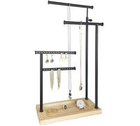 lengnoyp Premium Jewelry Stand, 4-Tier Storage Necklace Holder Stand, Earring Holder AdjustableTall 20I N (Max), Jewelry Organizer for Necklace, Bracelet, Earring, Black