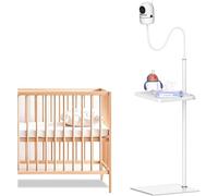 LengSuaa Baby Monitor Floor Stand Holder, Flexible Baby Camera Holder with Tray, Floor Mount Camera Stand for Surveillance, Video Monitor Shelf with Hose (with tray)