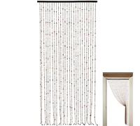 LengSuaa Bamboo Beaded Door Curtain, 27 Strands Boho Door Bead Curtain, Hanging Bamboo Wooden Bead Curtain Retro Handmade for Doors as Decoration & Insect Protection