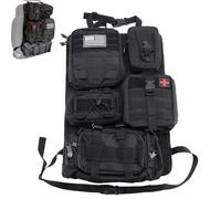 LengSuaa Tactical Car Seat Organizer, Car Back Seat Storage with 5 Detachable Bag, 600D Oxford Waterproof Tactical Vehicle Car Backrest Protector Seat Organiser for Most Vehicle SUV Truck Pickup