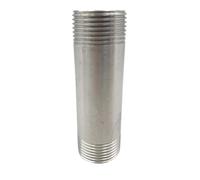 Length 100/150/200/300mm 1/4" 3/8" 1/2" 3/4"-2” BSP Male Thread Long Nipple 304 Stainless Steel Pipe Fitting Connector Adapter(150mm Length,1-1/2")