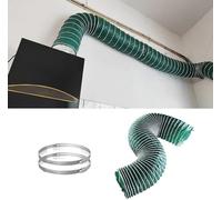 Length-6.5/13/19/32ft Tight Space Kitchen Dryer Hose Vent Kit - High Temperature Resistance Flexible Ducting with 2 Clamps,(LONG 2m(6.5ft) 120mm(4 3/4"))