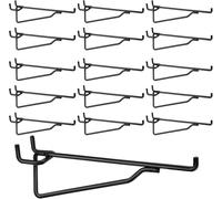 Lengxue 16 Pcs Pegboard Shelf Hooks, 6 Inch Metal Peg Board Brackets Hooks Fits 1/4 Black Pegboard Organiser Accessories for Workbench, Garage, Craft Room, Retail Shop